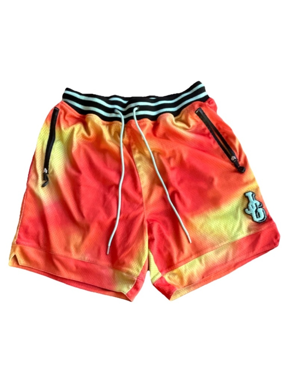 John Geiger Men's Athletic Gradient Orange-Yellow designer shorts